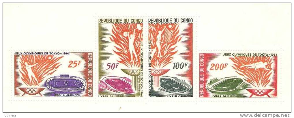 CONGO 1964 - TOKYO OLYMPIC GAMES - MINISHEET - MNH MINT NEUF NEU NUEVO - Sommer 1964: Tokio