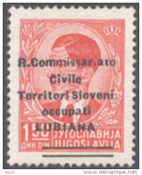 LUBIANA - Co. Ci - 1941. - Sassone .No. 34 - MNH - Missing Letter ,,i,, - Lubiana