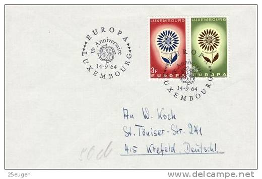 LUXEMBOURG  EUROPA CEPT 1964  FDC - 1964