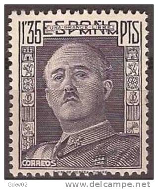 ES1061-A855 España.Spain Espagne CID Y GENERAL FRANCO 1949/53.(Ed 1061**) Sin Charnela LUJO. - Nuevos