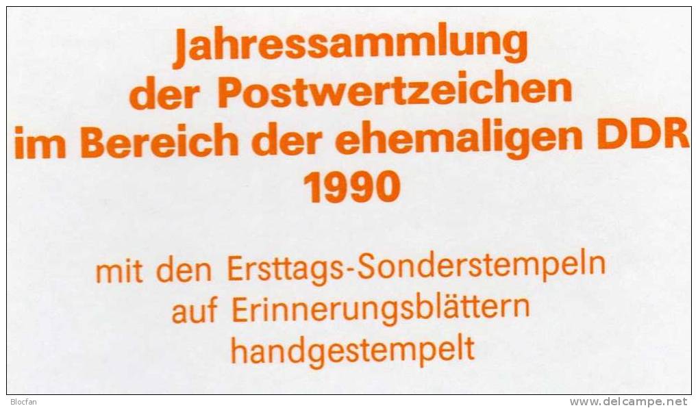 Jahr-Sammlung 1990 DDR 3295-3365 SST 220€ Plus BRD 1477-1487 Mit Ersttagsblättern 12x Ganzsachen  Stamps ETB Bf Germany - 1st Day – FDC (sheets)