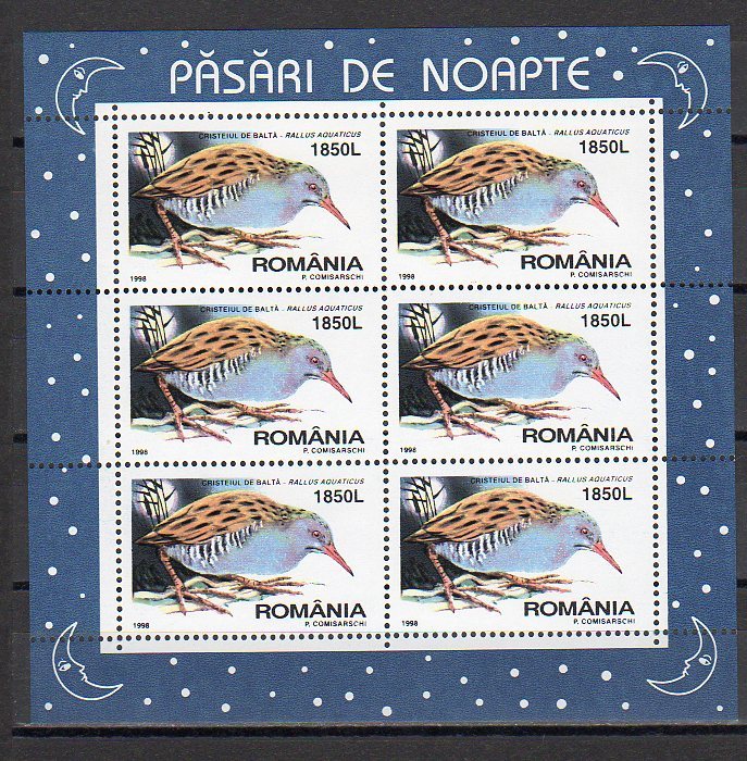 Romania 1998 / Night Birds / Set X 4 MS - Unused Stamps
