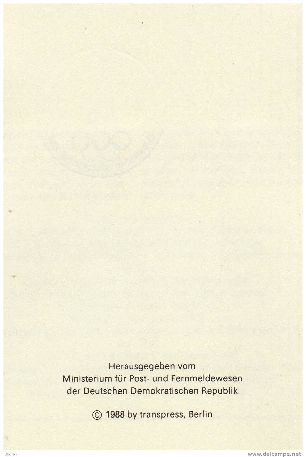 4.Jahressammlung 1988 Mit 30 ETB DDR 3140-3220, 3x Ganzsache SST 160€ Nummeriert Ersttagsblätter Plus Erinnerungsblatt - 1st Day – FDC (sheets)