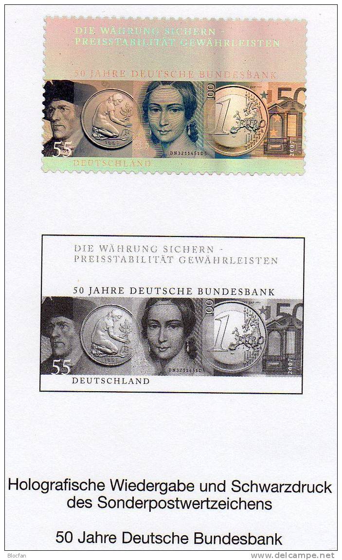 Bundesbank Münzen Hologramm Aus EURO-Jahrbuch 2007 ** 80€ Exlusivdruck EURO-Zeit Schwarzdruck-Block 2618 SD 30 Sheet BRD - Otros & Sin Clasificación