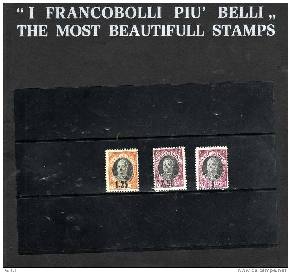 San Marino 1927 ONOFRI SOPRASTAMPATI SERIE COMPLETA MNH - Unused Stamps