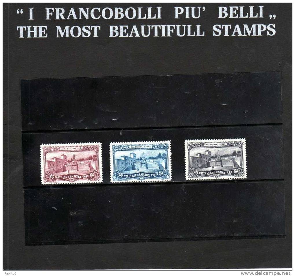 SAN MARINO 1927 ARA DEI VOLONTARI SERIE COMPLETA MNH - Unused Stamps