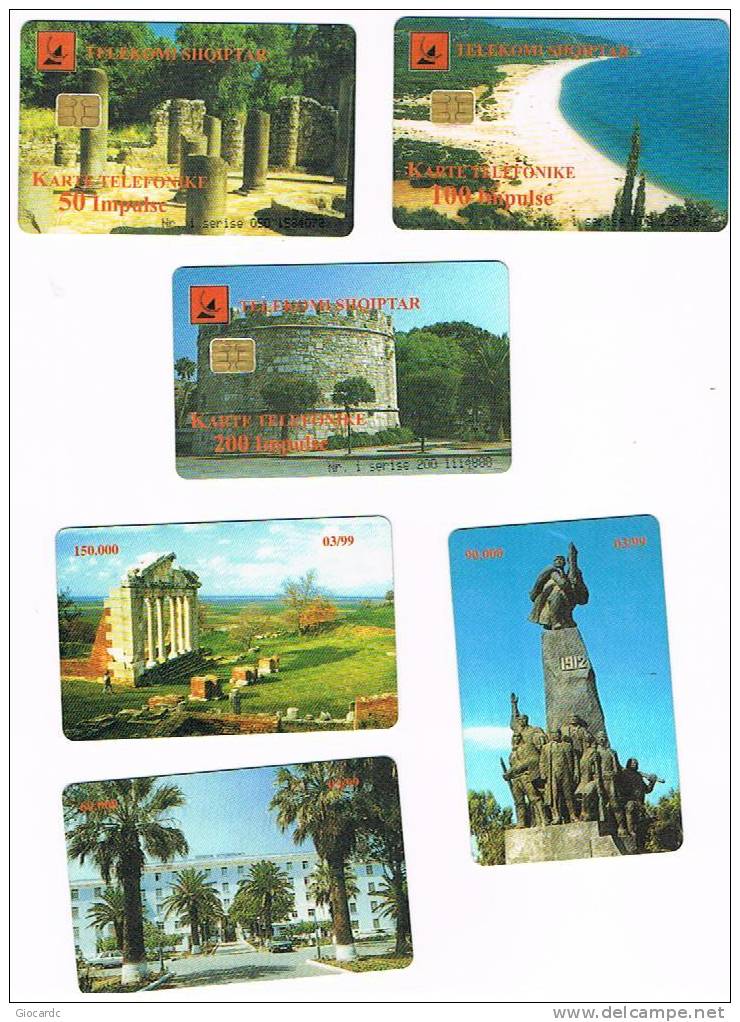 ALBANIA - TELEKOMI SHQIPTAR  CHIP -   USED COMPLET SETS OF 3 CARDS ISSUE 03.1999  -  RIF. 1481 - Albania