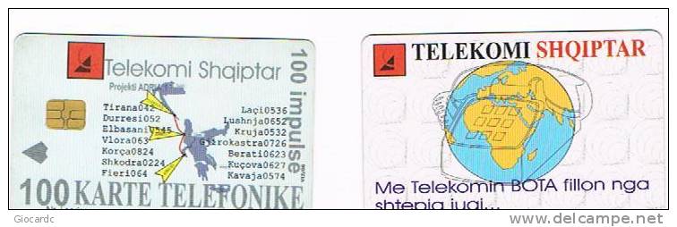 ALBANIA - TELEKOMI SHQIPTAR  CHIP -  GLOBO E TELEFONO (GLOBE & TELEPHONE)  ISSUE V12/96 - USED - RIF.1483 - Albania