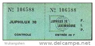 LM0263 Luxembourg 1978 Young People Stamp Exhibition Admission Ticket MNH - Neufs