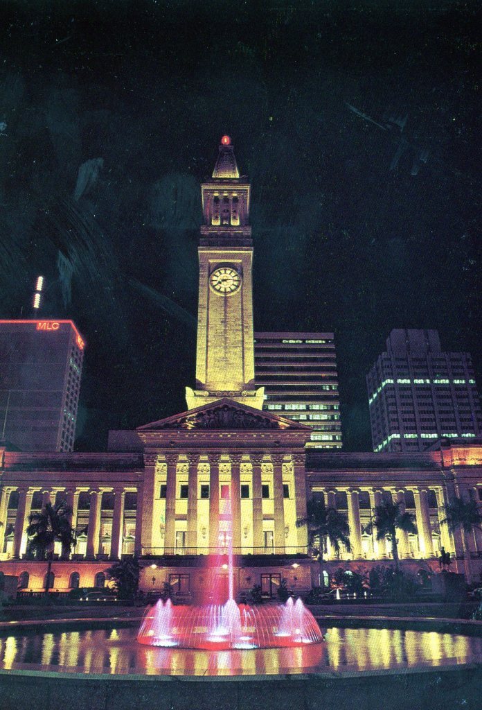 Australia Brisbane Town Hall By Night - 1982 Pre-Stamped PCs Series 1V Unused - Brisbane