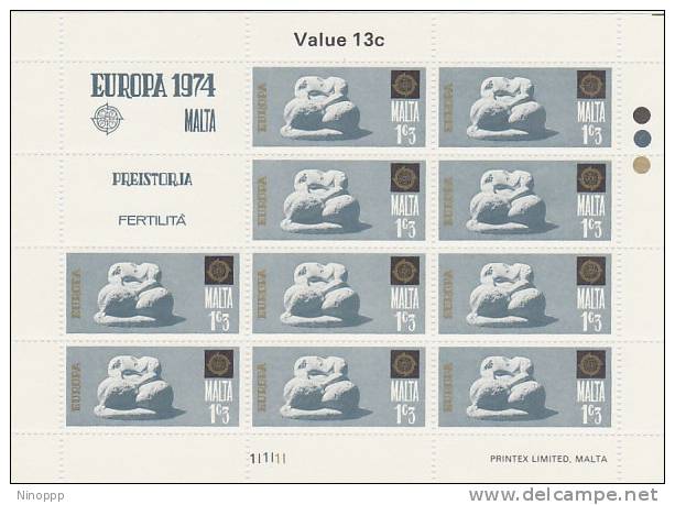 Malta-1974 Europa  1c,3m Sheetlet   MNH - Institutions Européennes