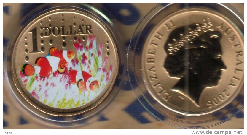 AUSTRALIA $1OCEAN SERIES CLOWN FISH COLOURED QEII HEAD 1YEAR TYPE 2006 UNC NOT RELEASED  READ DESCRIPTION CAREFULLY!! - Mint Sets & Proof Sets