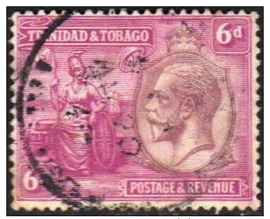 TRINIDAD & TOBAGO  1922	6d Dull Purple And Bright Magenta Used - Trinidad & Tobago (1962-...)