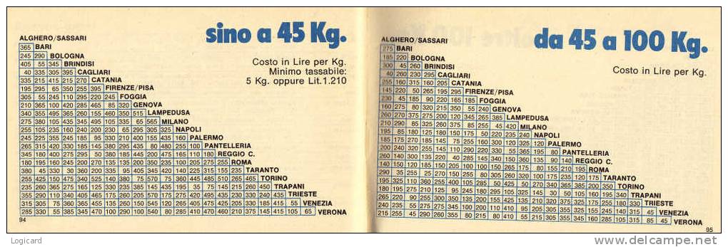 ORARI E TARIFFE DEI SERVIZI AEREI NAZIONALI ALITALIA E ATI 1974 - Altri & Non Classificati