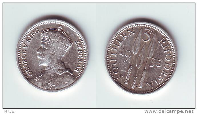 Southern Rhodesia 3 Pence 1935 King George V - Rhodésie