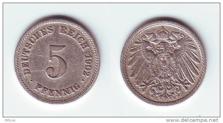 Germany 5 Pfennig 1902 E - 5 Pfennig