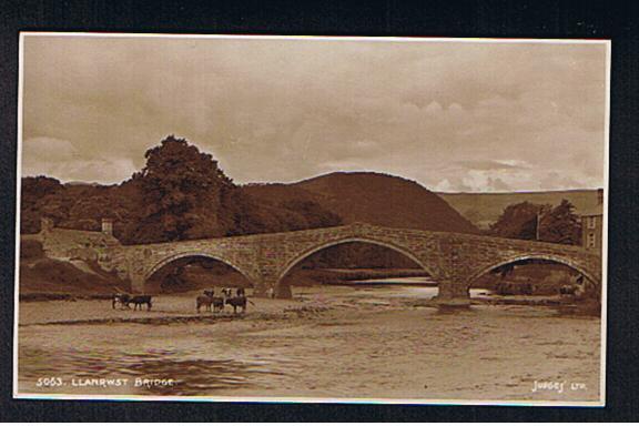 RB 644 - Early Judges Real Photo Postcard - Cattle Cows At Llanrwst Bridge Denbighshire Wales - Denbighshire