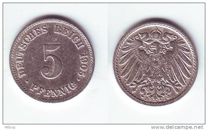 Germany 5 Pfennig 1905 J - 5 Pfennig