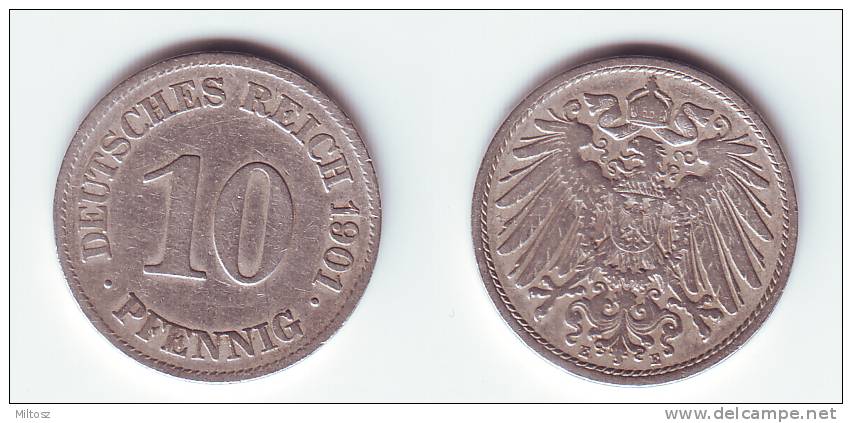 Germany 10 Pfennig 1901 E - 10 Pfennig