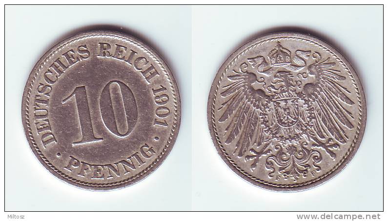 Germany 10 Pfennig 1901 F - 10 Pfennig