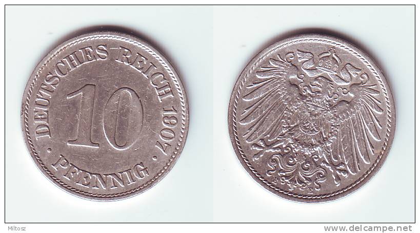 Germany 10 Pfennig 1907 E - 10 Pfennig