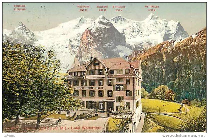 -suisse - Ref B505-  Hotel Wetterhorn  - Carte Bon Etat - Altri & Non Classificati