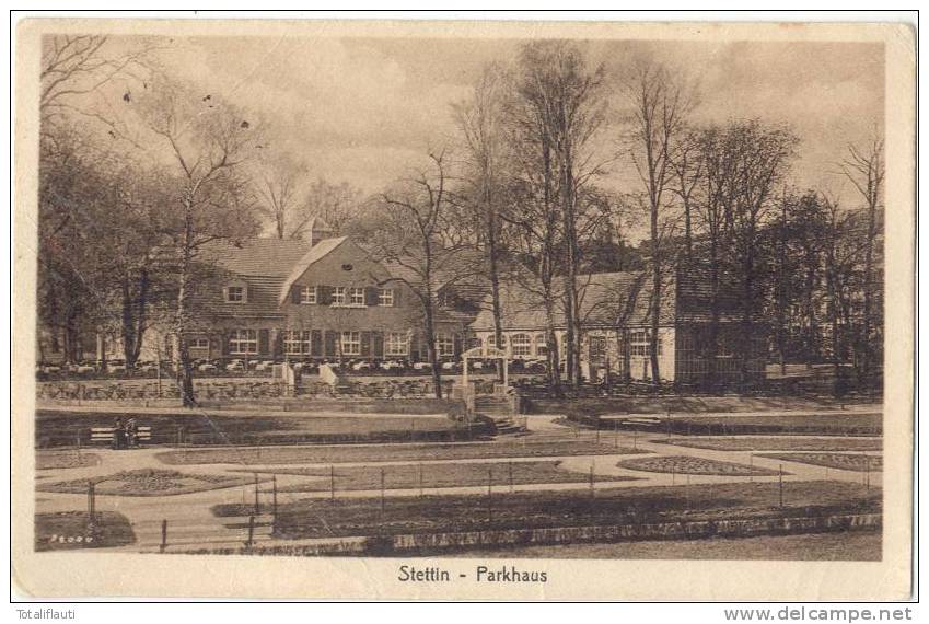 Stettin Parkhaus Braun 11.3.1924 Gelaufen Szczecin - Pommern