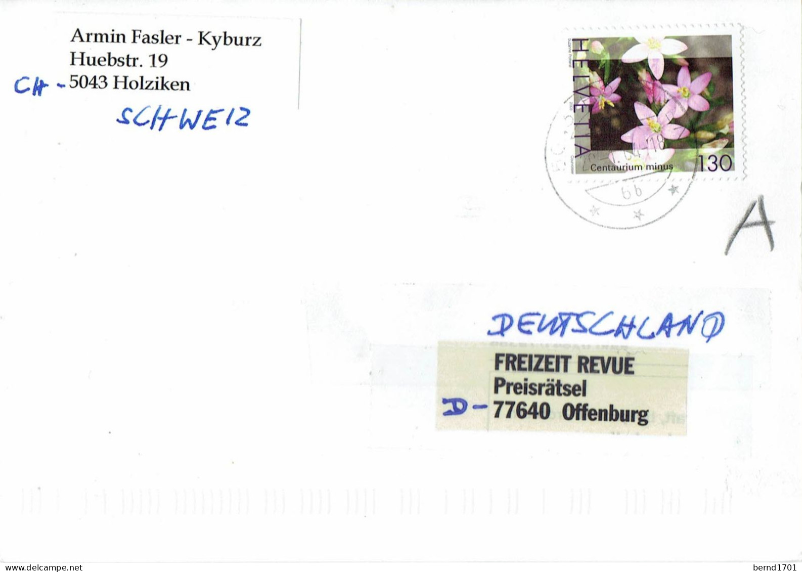 Schweiz / Switzerland - Postkarte Echt Gelaufen / Postcard Used (X1701) - Briefe U. Dokumente