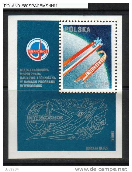 POLAND 1980 INTERNATIONAL SPACE CO-OPERATION TECHNICAL RESEARCH INTERKOSMOS MS NHM Cosmos Satellite Earth - Nuevos