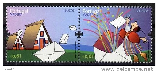 EUROPA-CEPT 2008-LA LETTRE // MADERE  // 2V NEUFS *** , PAIRE DU BF .... MNH PAIR FROM S/SHEET - 2008