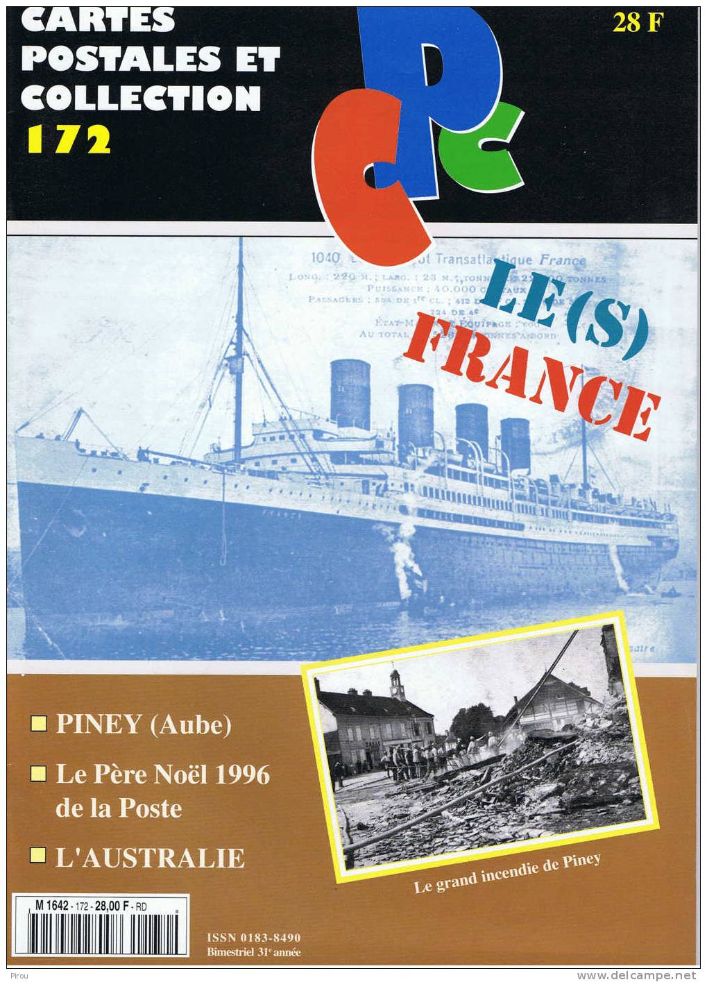 CPC N° 172 De 1997:PINEY(AUBE):LES FRANCES/L'AUSTRALIE/LE PERE NOEL 1996 - Französisch