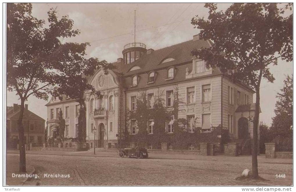 Dramburg Kreishaus Oldtimer Drawsko Pomorskie 3.12.1926 Braune Fotokarte TOP-Erhaltung - Pommern