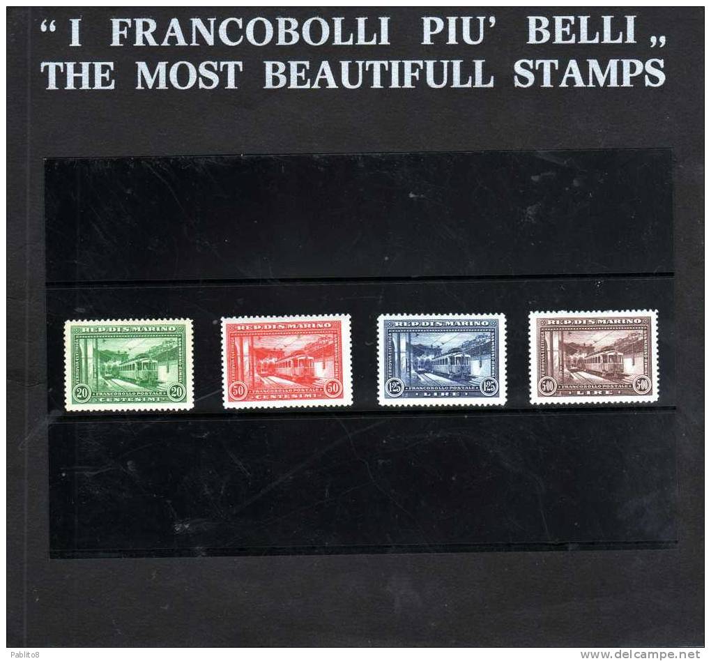 REPUBBLICA DI SAN MARINO 1932 FERROVIA RIMINI RAILWAYS SERIE COMPLETA COMPLETE SET MNH - Neufs