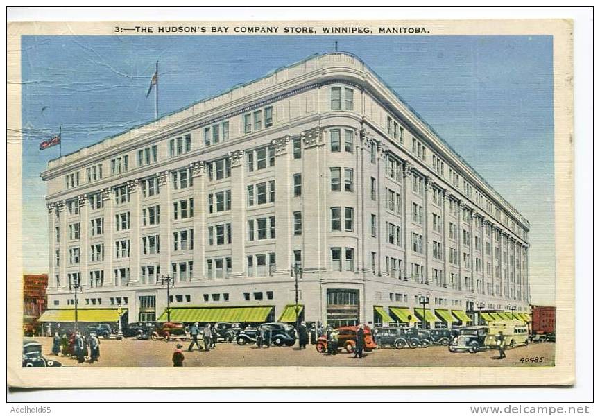 1938 Hudson's Bay Company Store, Cars, Winnipeg - Winnipeg