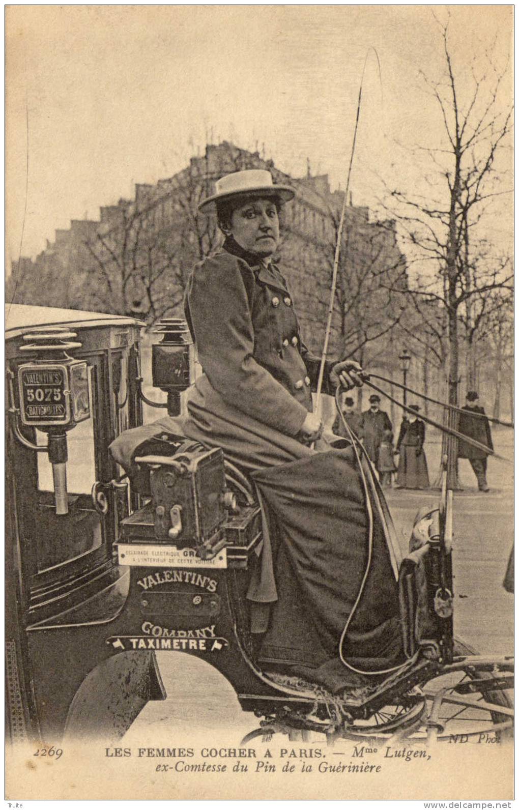 LES FEMMES COCHERS A PARIS MME LUIGEN EX COMTESSE DU PIN DE LA GUERINIERE - Transport Urbain En Surface