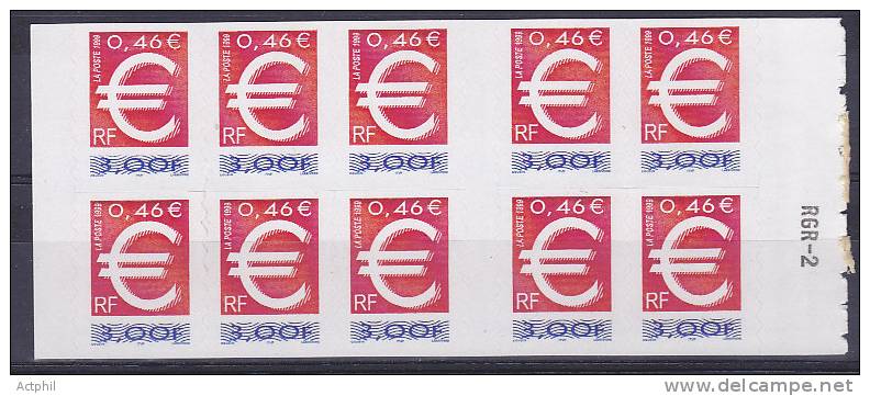 VARIETE  CARNET 3215 C 1  TIMBRES EURO  NEUFS LUXES VOIR DESCRIPTIF - Cuadernillos