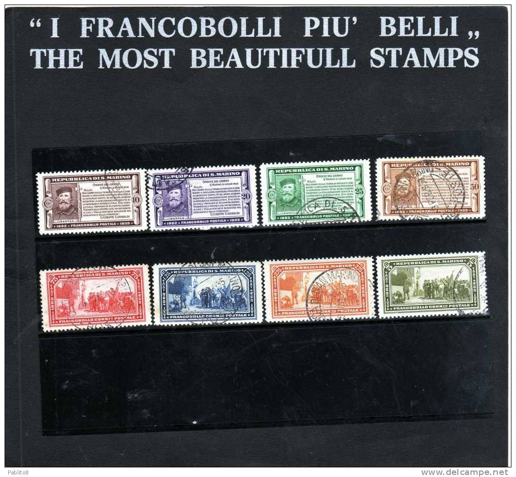 SAN MARINO 1932 CINQUANTENARIO MORTE DI GARIBALDI 50TH ANNIVERSARY DEATH SERIE COMPLETA COMPLETE SET USATA USED - Used Stamps