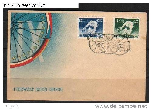 POLAND FDC 1956 9TH INTERNATIONAL CYCLING PEACE RACE Bikes Bicycles Sports Transport - Vélo
