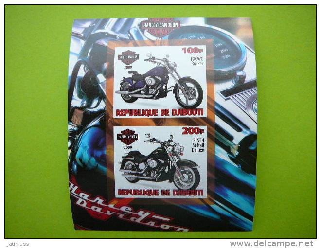 Djibouti 2009 Motorbikes Motorcycle Harley Davidson Sport S/s Of 2 ** MNH Imperf, - Motorbikes