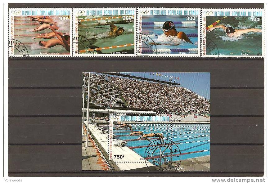 Congo - Serie Completa Usata + Foglietto: Olimpiadi Di Seul 1988 - Summer 1988: Seoul