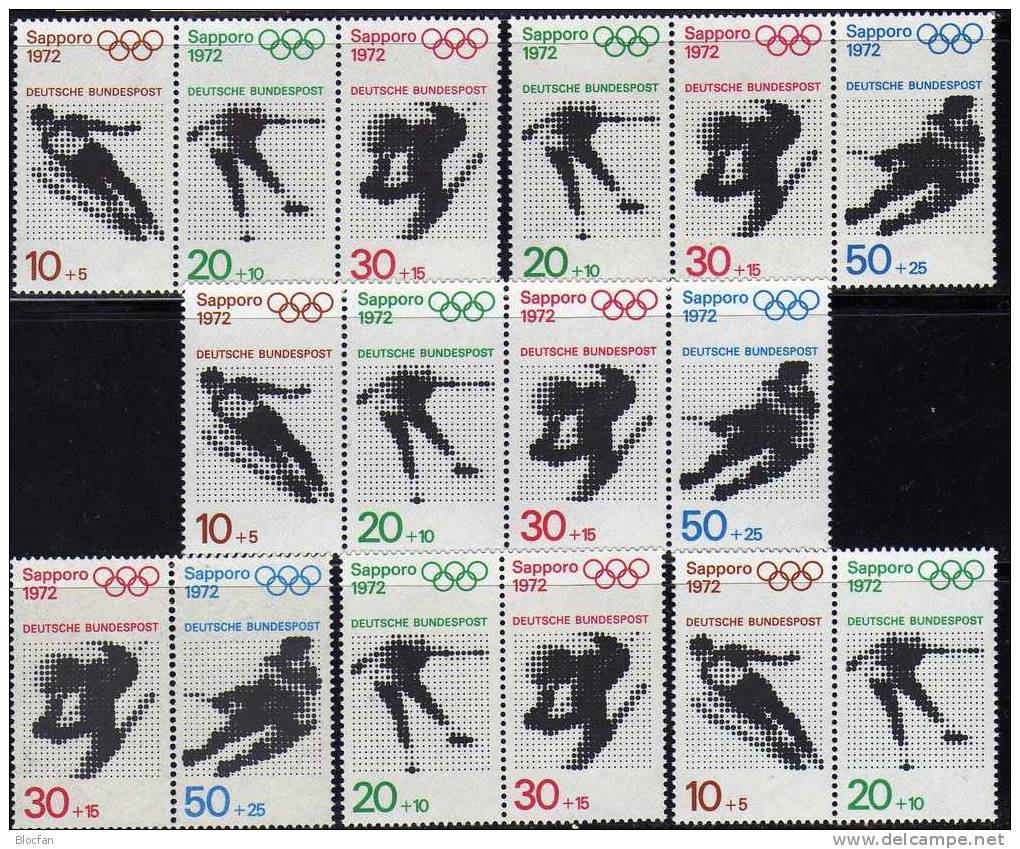Zusammendrucke Winter Olympiade Sapporo 1971 BRD 684/7 Plus Block 6 ** 23€ Skisprung Eiskunstlauf Abfahrtslauf Eishockey - Omslagen