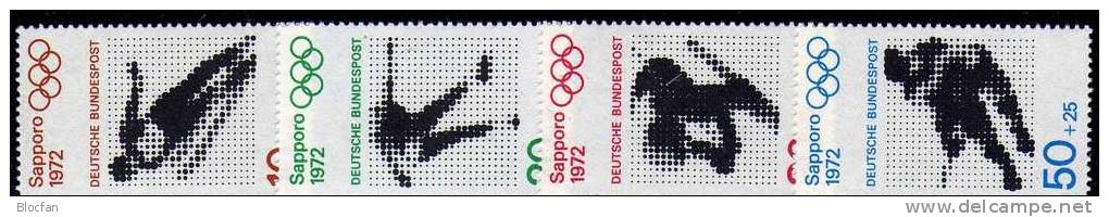 Zusammendrucke Winter Olympiade Sapporo 1971 BRD 684/7 Plus Block 6 ** 23€ Skisprung Eiskunstlauf Abfahrtslauf Eishockey - Omslagen