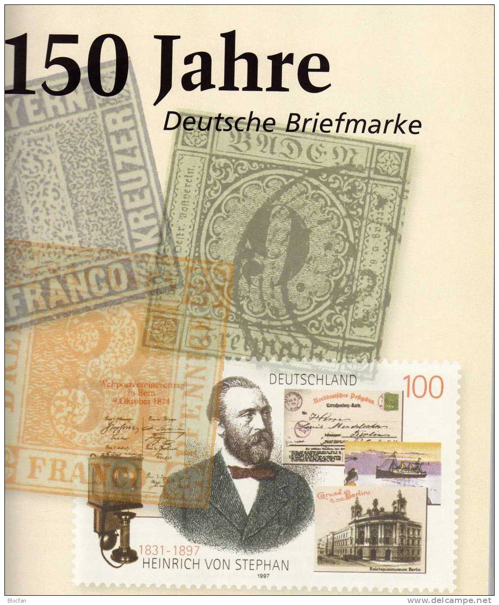 150 Jahre Deutsche Briefmarken Deutschland 4 Souvenirdrucke 12€ Zum Jubiläum 1998 From Old Germany - Kilowaar (max. 999 Zegels)