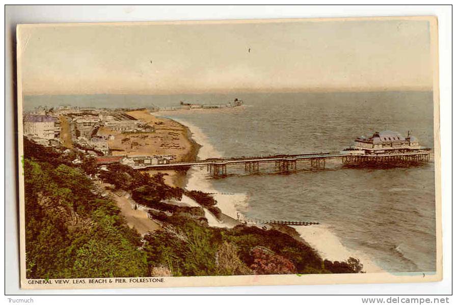 C6836 - General View. Leas Beach & Pier FOLKESTONE - Folkestone