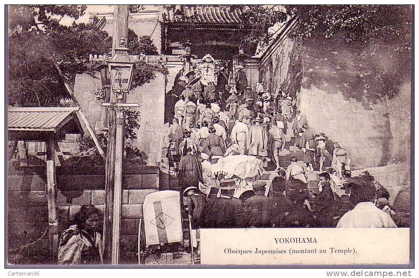 Japon- Yokohama - Obsèques Japonaises (montant Au Temple) - Yokohama