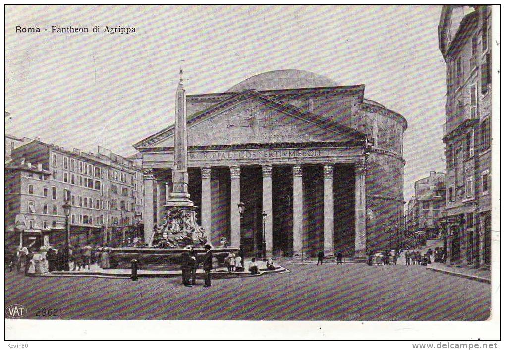 ITALIE ROMA Pantheon Di Agrippa Cpa Animée - Panthéon