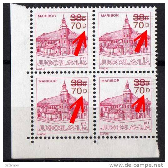 U-71  JUGOSLAVIA SLOVENIA Definitive  MARIBOR ERROR  OVERPRINT DOUBLE   RR  NEVER HINGED - Non Dentelés, épreuves & Variétés