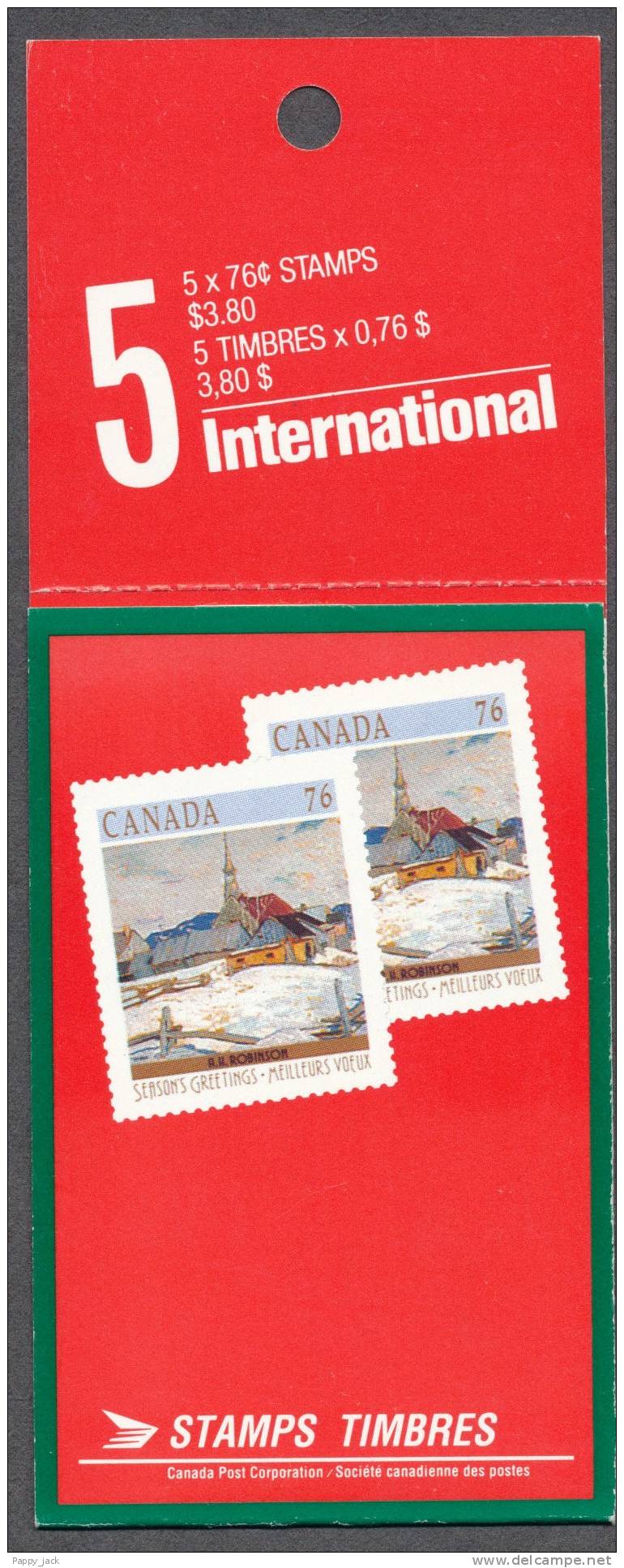 Canada Christmas 1989 Winter Church Eglise Ste. Agnes Full Booklet BK # 109 Of Sc # 1258 MNH Full Booklet Rarely Offered - Carnets Complets