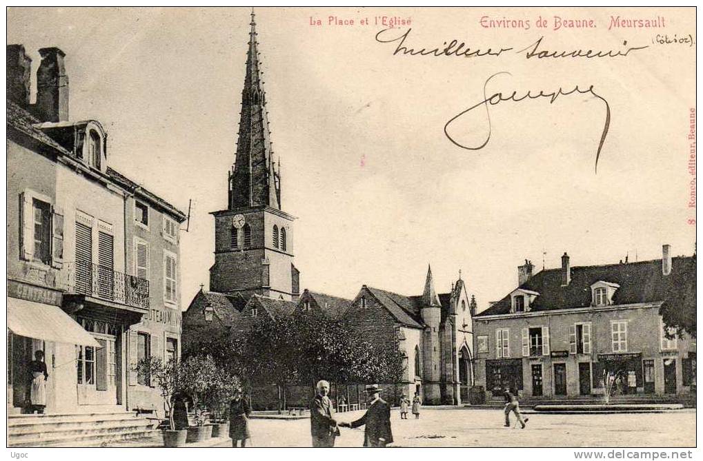 CPA - 21 - MEURSAULT - La Place De L'église - 766 - Meursault