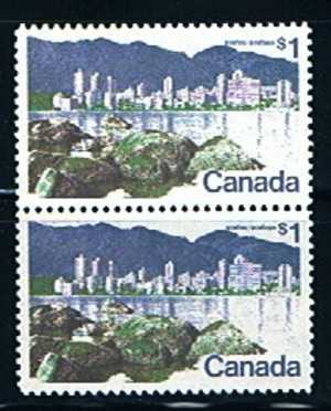 1973  Sc 600 Pair  Bottom Stamp With Short $ Variety - Unitrade 600i  Both MNH ** - Unused Stamps